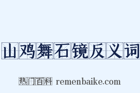 山鸡舞石镜反义词是什么意思的图片